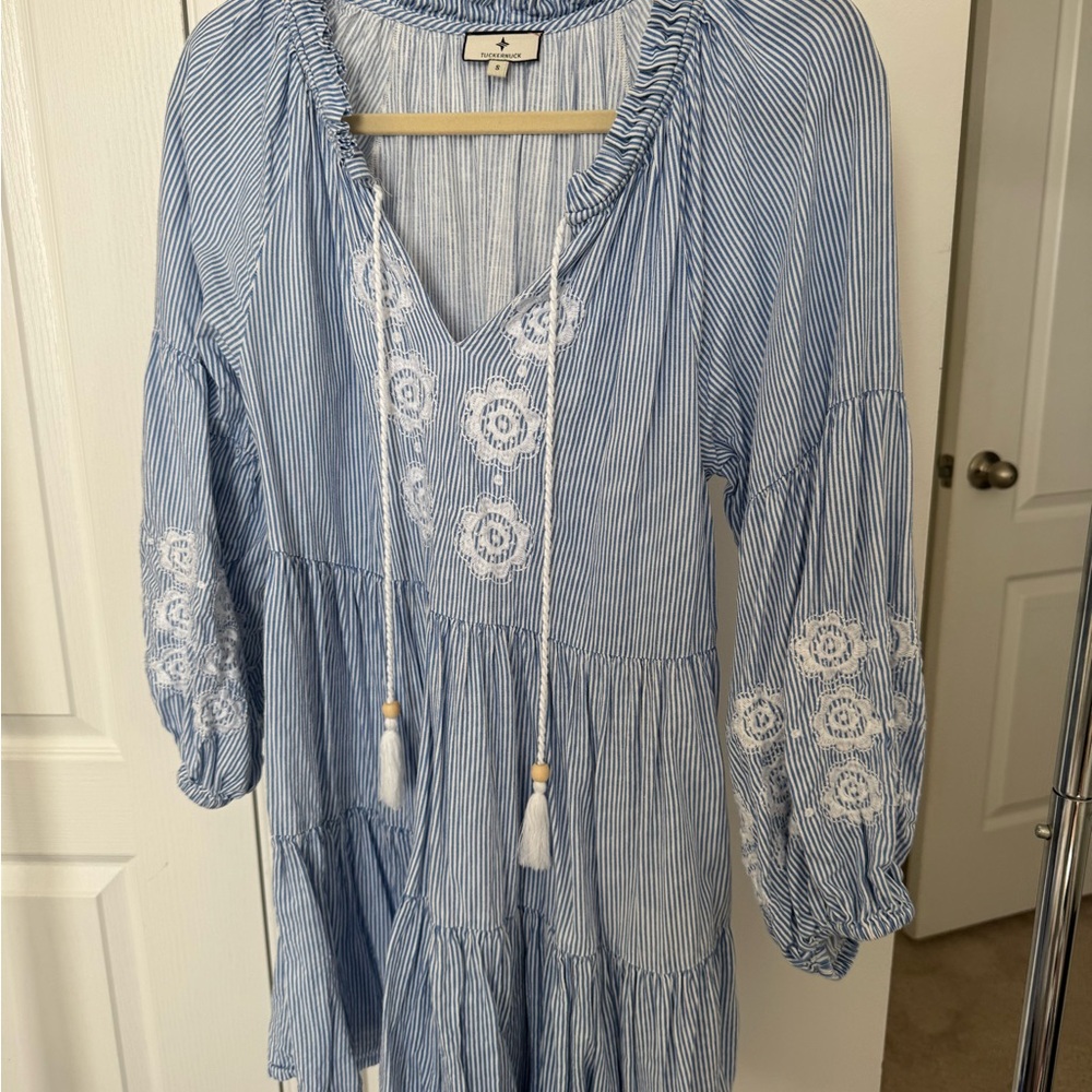 Tuckernuck Blue and White Striped Garment